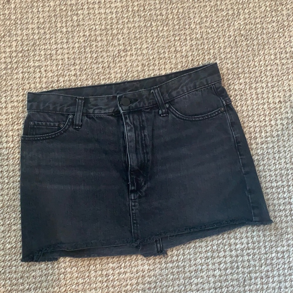 Free people black jean skirt